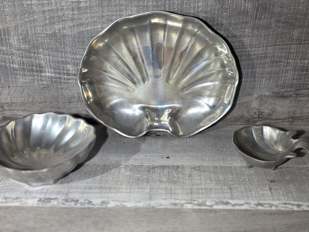 Vintage Royal Wilton RWP Armetale Scallop Shell Serving Dish Nautical LOT b326